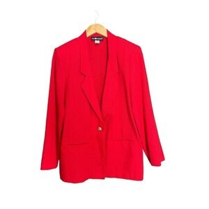 Sag Harbor Blazer Jacket Red Size 10 One Gold Button Pockets